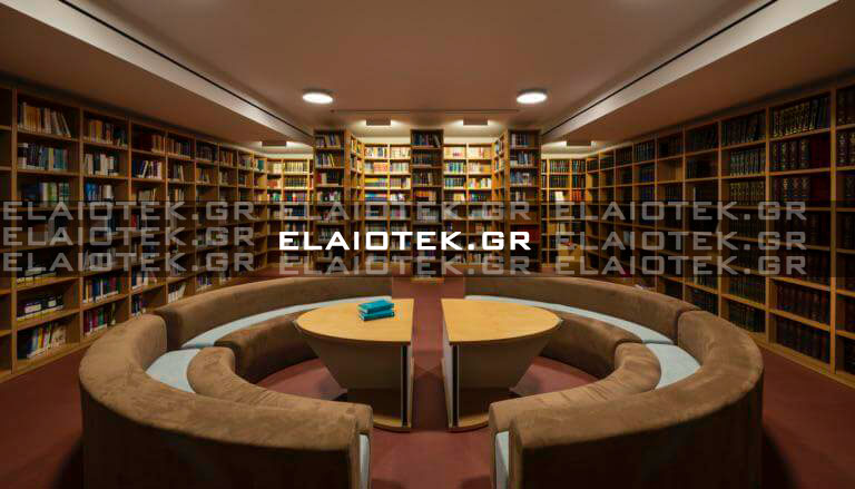 Modern reception with marble floor and contemporary furniture