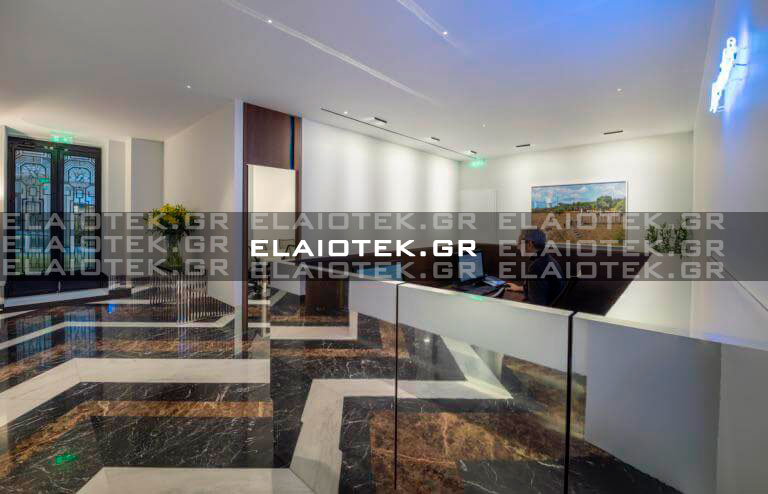 Circular wooden library with curved seating